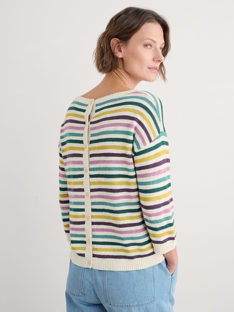 Seasalt Cornwall Purple Knavock Striped Jumper - Image 2 of 5