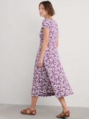 Seasalt Cornwall Purple Tall April Short Sleeve Dress - Image 2 of 5
