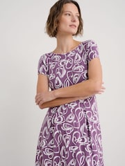 Seasalt Cornwall Purple Tall April Short Sleeve Dress - Image 3 of 5