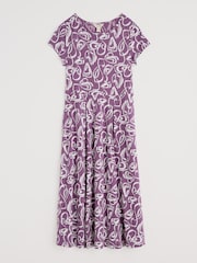 Seasalt Cornwall Purple Tall April Short Sleeve Dress - Image 4 of 5