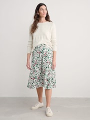 Seasalt Cornwall Green Rose A-Line Skirt - Image 1 of 5