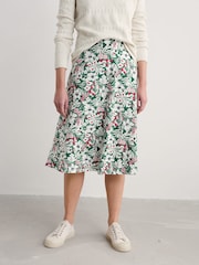 Seasalt Cornwall Green Rose A-Line Skirt - Image 3 of 5