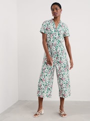 Seasalt Cornwall Green Treen Cove Linen Jumpsuit - Image 1 of 4