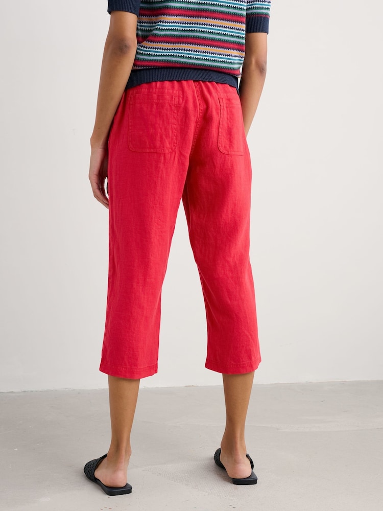 Seasalt Cornwall Red Brawn Point Crops Trousers - Image 2 of 5