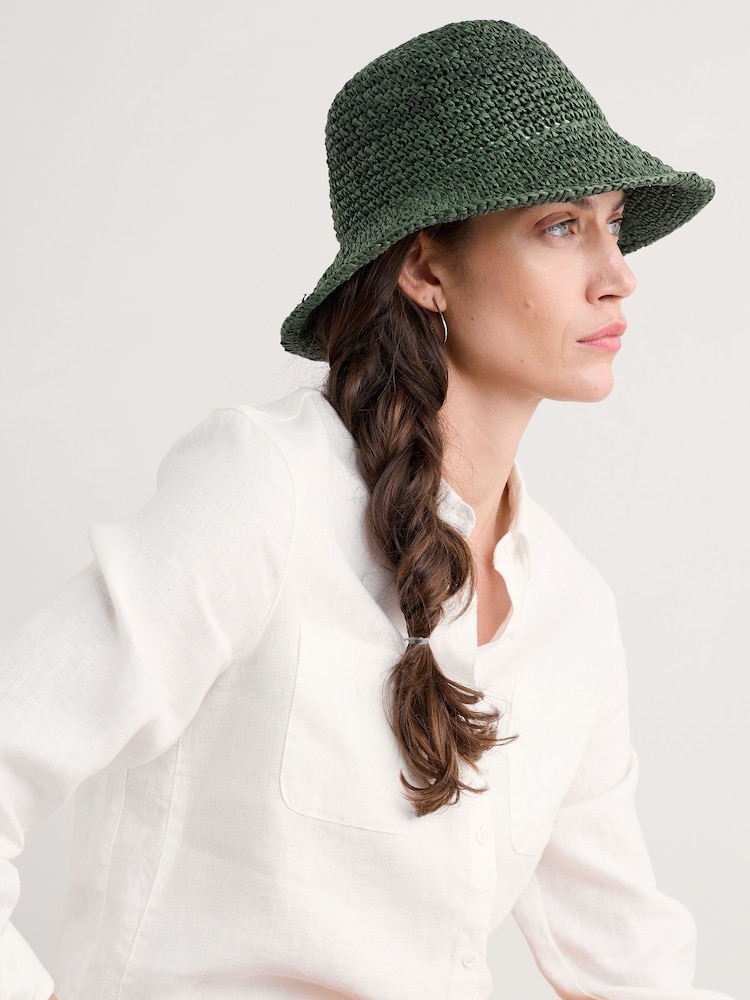 Seasalt Cornwall Green 100% Cotton Castle Point Hat - Image 2 of 3