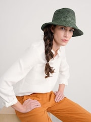 Seasalt Cornwall Green 100% Cotton Castle Point Hat - Image 3 of 3