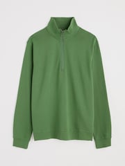 Seasalt Cornwall Green Mens Wood Moss Quarter Zip 100%  Cotton Sweatshirt - Image 4 of 5