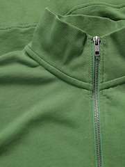 Seasalt Cornwall Green Mens Wood Moss Quarter Zip 100%  Cotton Sweatshirt - Image 5 of 5