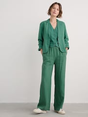 Seasalt Cornwall Green Petite Blinker 100% Linen Blazer - Image 3 of 5