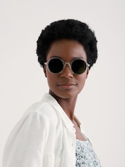 Seasalt Cornwall Natural Cascade Round Sunglasses - Image 3 of 4