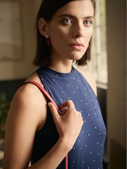 Seasalt Cornwall Blue Belyars Jersey Tie Neck Jumpsuit - Image 5 of 10