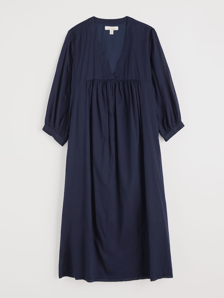Seasalt Cornwall Light Blue Earth Colours Kaftan 100% Cotton Dress - Image 7 of 7