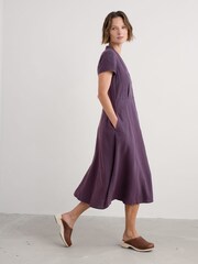 Seasalt Cornwall Purple Tall Bell Gable Above-Ankle Dress - Image 3 of 5