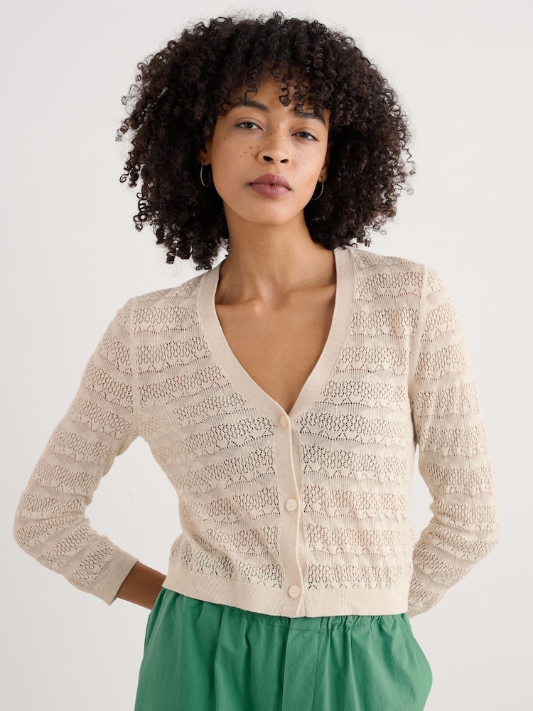 Seasalt Cornwall Natural Sweet Day 100% Cotton Cardigan - Image 1 of 5