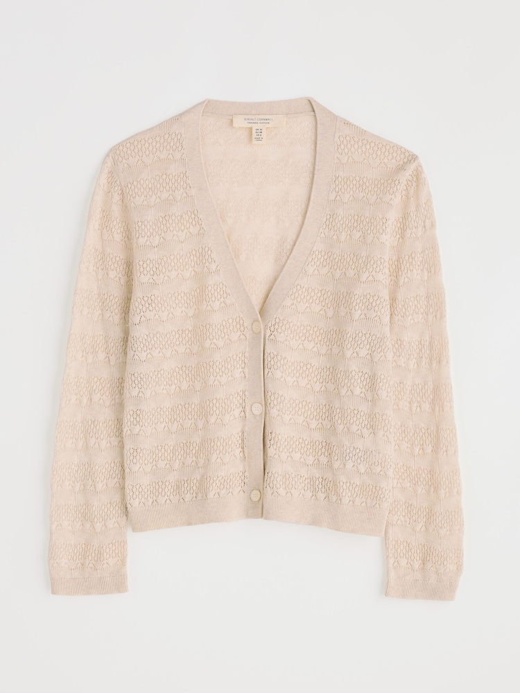 Seasalt Cornwall Natural Sweet Day 100% Cotton Cardigan - Image 4 of 5