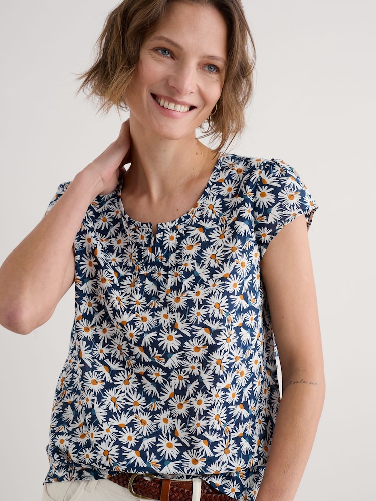 Azul - Seasalt Cornwall Garden Gate 100% Cotton Top - Imagen 1 de 5