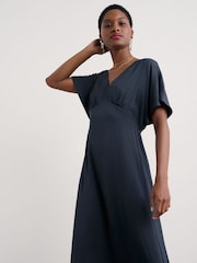 Seasalt Cornwall Blue Evenglow Satin Dress - Image 3 of 5