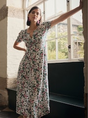 Seasalt Cornwall Green Marsh Short Sleeve Empire Line Dress - Image 2 of 8