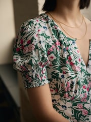 Seasalt Cornwall Green Marsh Short Sleeve Empire Line Dress - Image 3 of 8