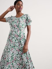 Seasalt Cornwall Green Marsh Short Sleeve Empire Line Dress - Image 6 of 8