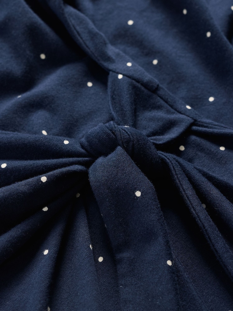 Seasalt Cornwall Blue Fettling Jersey Tie Detail Midi Dress - Image 6 of 6