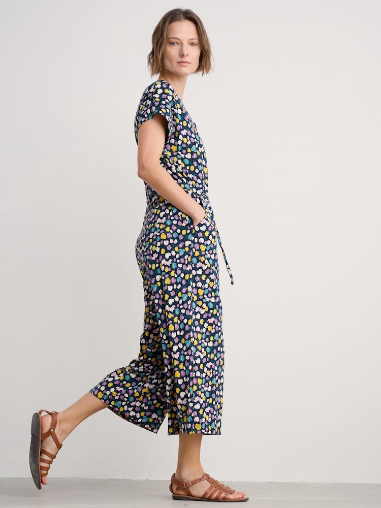 Seasalt Cornwall Black Petite Treen Cove Linen Jumpsuit - Image 1 of 5 Seasalt Cornwall Black Petite Treen Cove Linen Jumpsuit - Image 1 of 5
