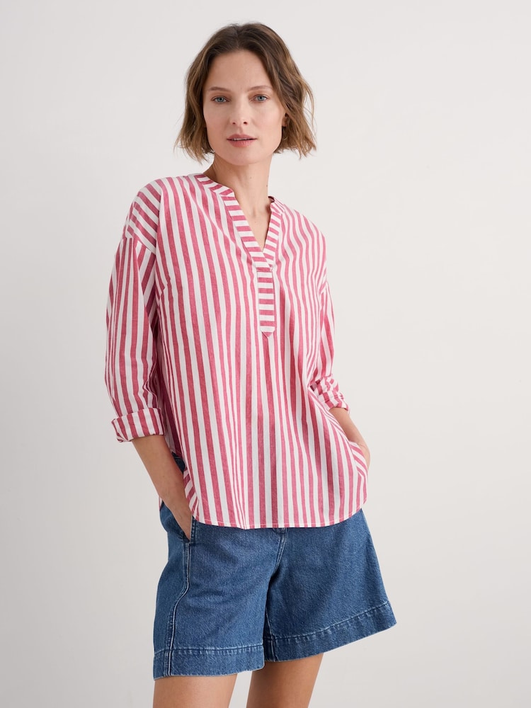 Roșu - Tricou din bumbac cu detaliu de gaura cheii 100% Seasalt Cornwall Appletree - Imaginea 1 din 5
