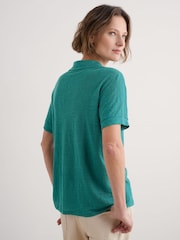 Verde - Seasalt Cornwall Parsley Fern Linen 100% Linen Jersey Shirt - Imagen 2 de 5