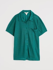 Verde - Seasalt Cornwall Parsley Fern Linen 100% Linen Jersey Shirt - Imagen 4 de 5