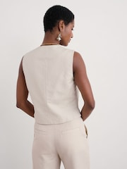 Seasalt Cornwall Natural Erica Linen Blend Waistcoat - Image 2 of 5