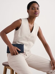 Seasalt Cornwall Natural Erica Linen Blend Waistcoat - Image 3 of 5