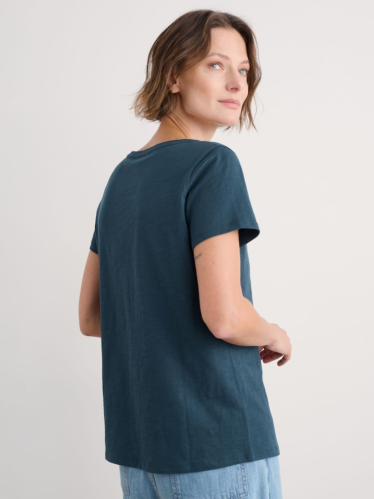 Verde azulado - Seasalt Cornwall Kellow 100% Cotton T-Shirt - Imagen 2 de 5