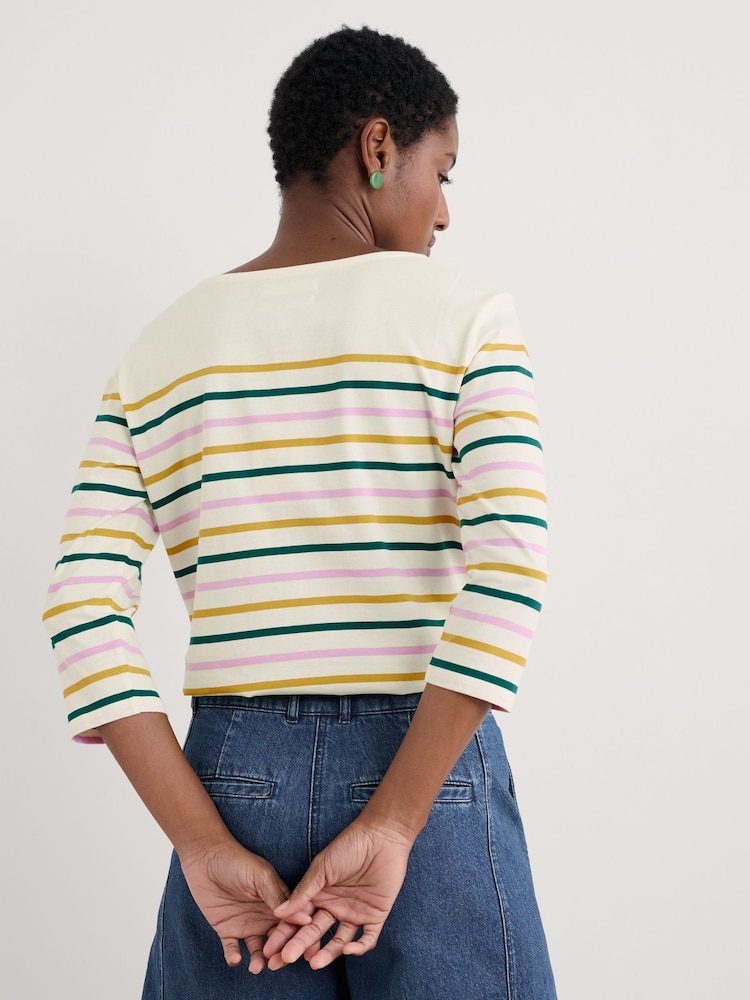 Seasalt Cornwall Multi 100% Cotton Multi Sailor Top - Image 2 of 5