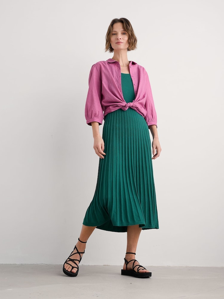 Seasalt Cornwall Green Sunlight Knitted Summer Dress - Image 3 of 5