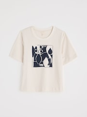 Blanco - Seasalt Cornwall Copseland Striped 100% Cotton T-Shirt - Imagen 4 de 5