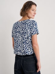 Seasalt Cornwall Blue Barnoon Jersey Printed Short-Sleeve Blouses - Image 2 of 5