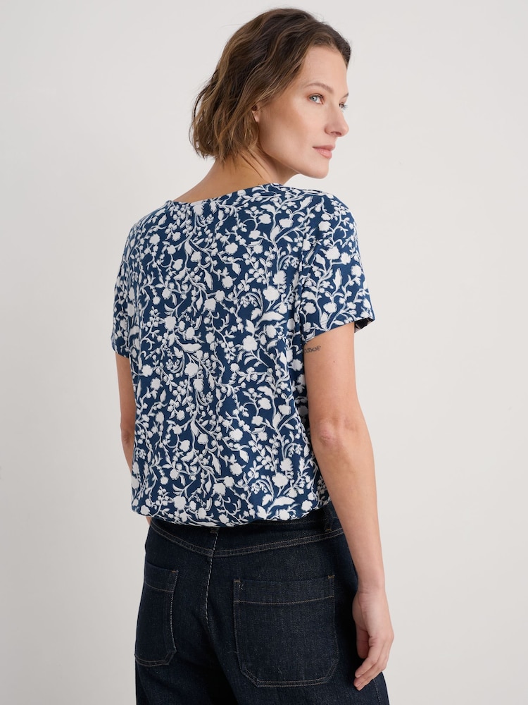 Seasalt Cornwall Blue Barnoon Jersey Printed Short-Sleeve Blouses - Image 2 of 5