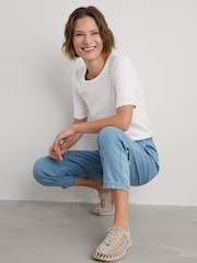 Seasalt Cornwall White Gorse Lane Rib T-Shirt - Image 3 of 5