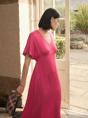 Seasalt Cornwall Pink Evenglow Satin Dress - Image 2 of 8