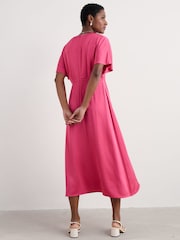 Seasalt Cornwall Pink Evenglow Satin Dress - Image 6 of 8