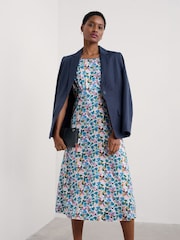 Seasalt Cornwall Blue Rosalind Satin Midi Dress - Image 3 of 5