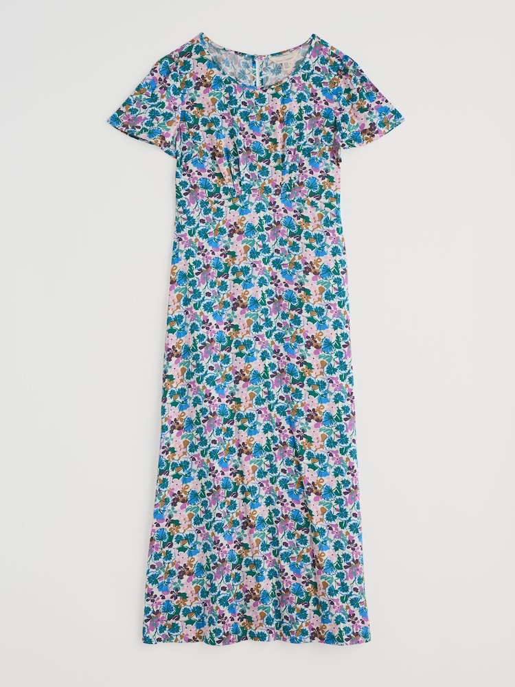 Seasalt Cornwall Blue Rosalind Satin Midi Dress - Image 4 of 5