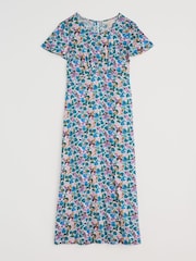 Seasalt Cornwall Blue Petite Rosalind Satin Midi Dress - Image 4 of 5