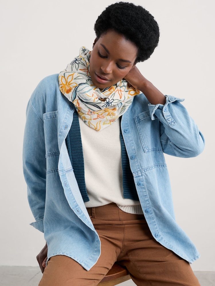 Seasalt Cornwall Yellow May Garland Circle Scarf - Image 2 of 5 Seasalt Cornwall Yellow May Garland Circle Scarf - Image 2 of 5