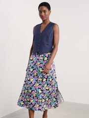 Seasalt Cornwall Blue Erica Linen Blend Waistcoat - Image 1 of 5