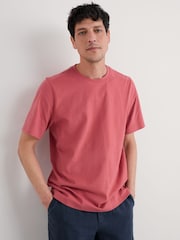 Seasalt Cornwall Pink Mens Merthen 100% Cotton T-Shirt - Image 1 of 5