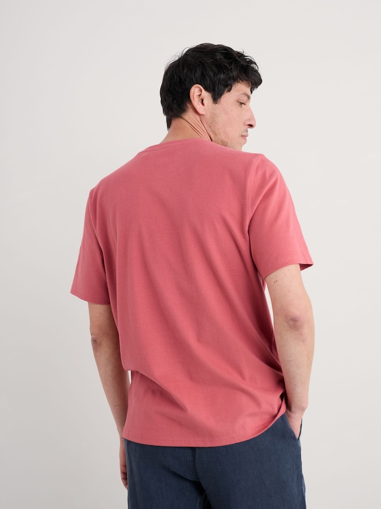 Seasalt Cornwall Pink Mens Merthen 100% Cotton T-Shirt - Image 2 of 5