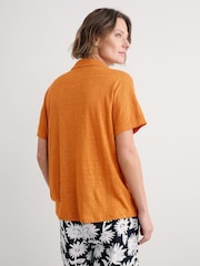 Seasalt Cornwall Yellow Parsley Fern Linen 100% Linen Jersey Shirt - Image 2 of 4