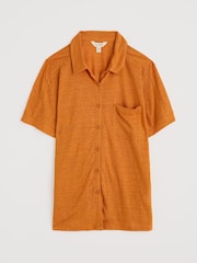 Seasalt Cornwall Yellow Parsley Fern Linen 100% Linen Jersey Shirt - Image 3 of 4