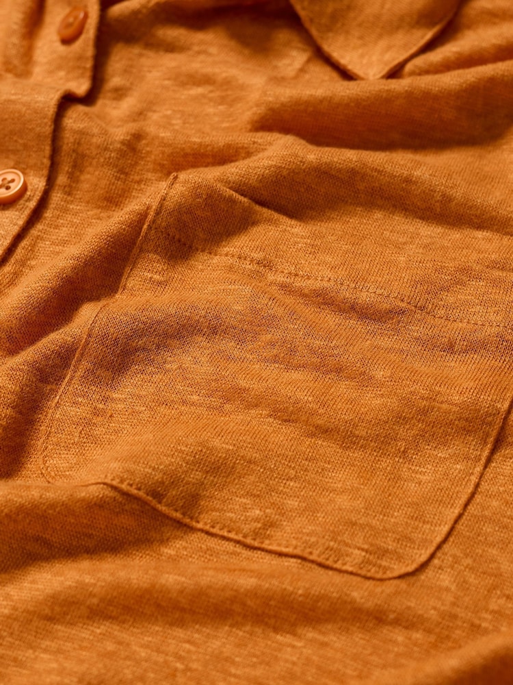 Seasalt Cornwall Yellow Parsley Fern Linen 100% Linen Jersey Shirt - Image 4 of 4
